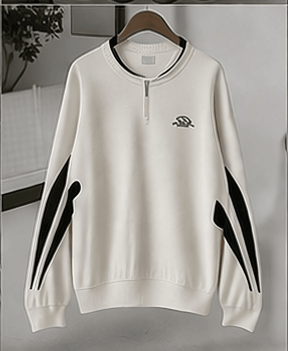 ハーフジップスウェット
